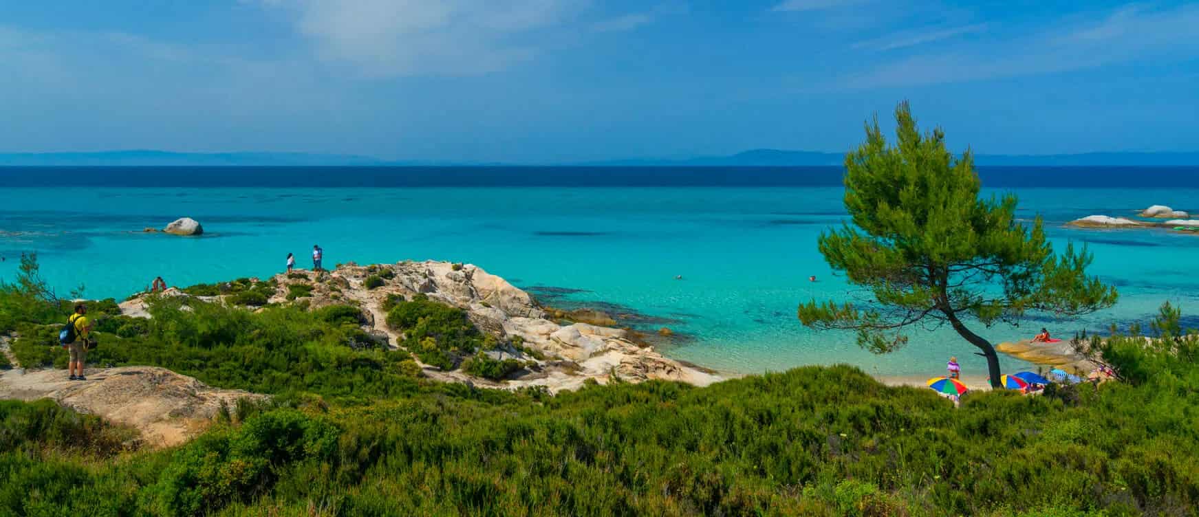 Halkidiki, Greece — turquoise waters and pine trees