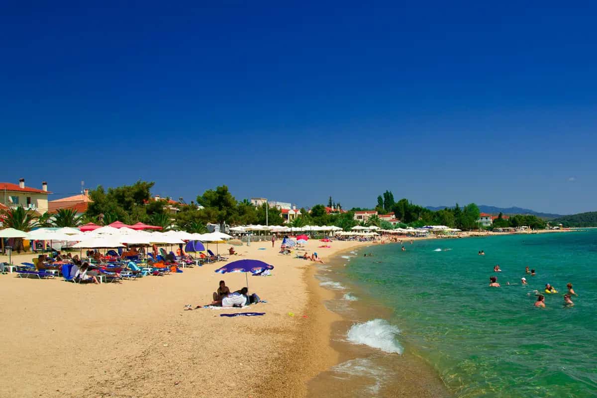 Никити, Nikiti, Halkidiki — Пясъчен, Организиран, Плажен бар